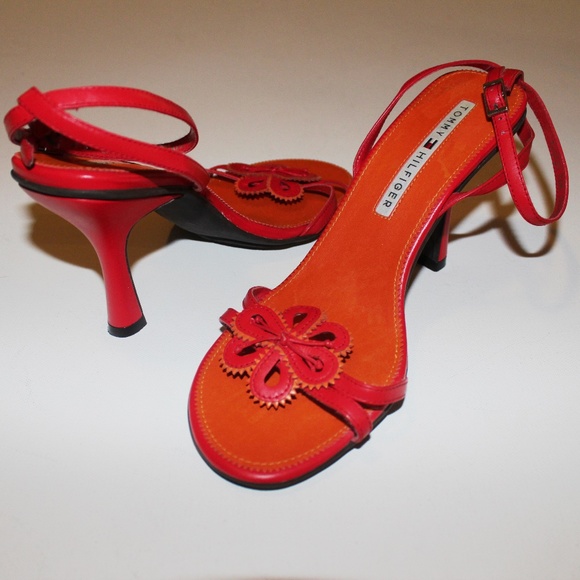 Tommy Hilfiger Shoes - TOMMY HILFIGER Women's Strappy Leather Floral Heel